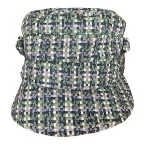San Diego Hat Co. Checkered Tweed Hat Green, Cream, Brown and Gray Size 23 1/4”